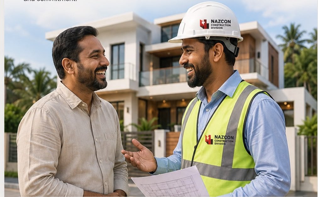 Nazcon engineer discussing a residential project with a client